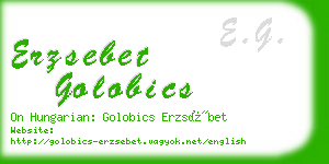 erzsebet golobics business card